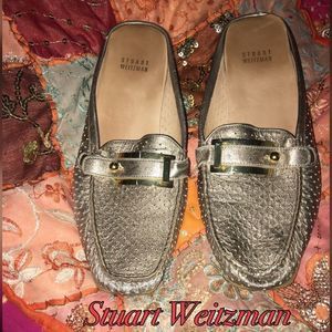 Stuart Weitzman Metallic Loafers Sz 8.5